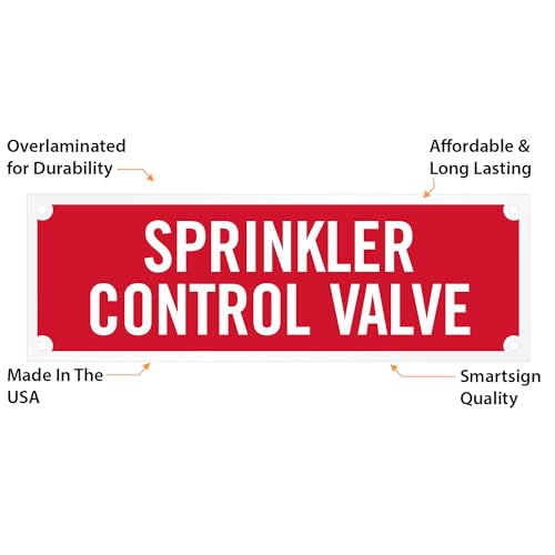 SmartSign - SE-5032-ERE-REF-2x6 "Sprinkler Control Valve" Tag | 2" x 6" Engineer Grade Reflective White on Red - size: 2" x 6"