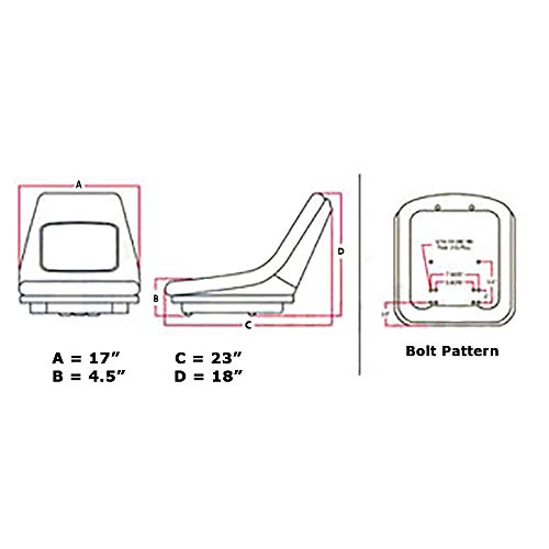 K2571-56110 Seat Without Arm Rests Fits Kubota B20 B6200HSTD B2410