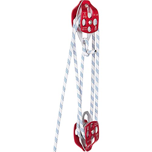 VEVOR Twin Sheave Block and Tackle 1/2" x 200Ft Twin Sheave Block with Braid Rope 30-35KN 6600-7705LBS Double Pulley Rigging - size: 1/2" x 200'