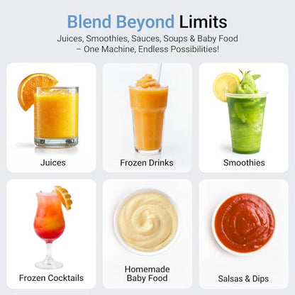 Bear 800W 6-Speed Blender, BPA-Free Smoothie Blender for Kitchen - style: 800W/6-Speed/50oz