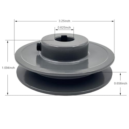 AK32-5/8 Sheaves,v Belt Pulley 5/8 inch Bore 3.25" OD,Motor Pulley Cast Iron for A 3L 4L V-Belts,AK3258 Pulley - size: 5/8"Bore,3.25"OD