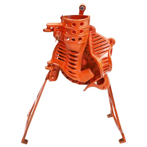 Manual Corn Thresher,Hand Corn Sheller with Wooden Handle Cast Heavy Duty Iron Corn Shelling Machine for Small Farm and Household Usage (Orange)