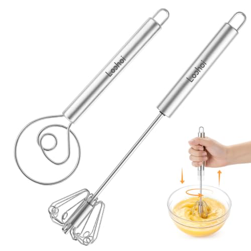 Danish Dough Whisk & Egg Whisk Set for Sourdough Bread, 12 inch - size: 12+12 inch