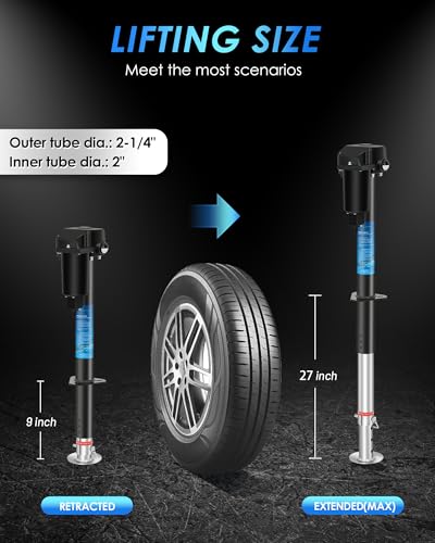 POLESTAR Electric Trailer Jack, Power Tongue Jack 4000 lbs, Electric Tongue Jack for Lifting RV Travel Camper Utility Yacht Trailer, 12V DC, 9"-27" Lift - size: Electric A-Frame 4000 lbs