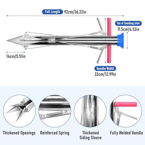 AIWFL Seedling Transplanter Long Double Handled Bulb Planter Tools - size: Double Handle Without Foot