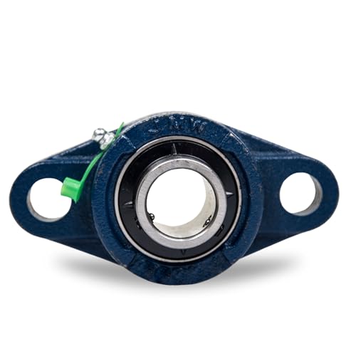 Jeremywell UCFL205-16 Pillow Block Bearing (2 Pack), 1 inch Bore, 2-Bolt Flange Mounted, Solid Base, Self-Alignment - size: UCFL205-16
