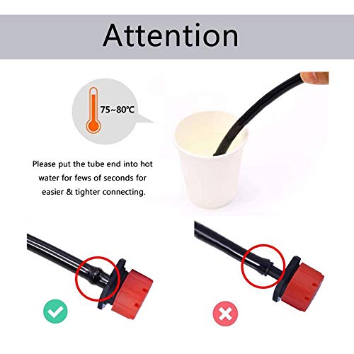 100PCS 1/4" Adjustable Watering Sprinklers for Micro Drip Irrigation System - color: 100PCS Red 8 Holes