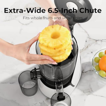EanOruus Juicer Machines, 3-in-1 Cold Press Juicer, Bright White - color: Bright White