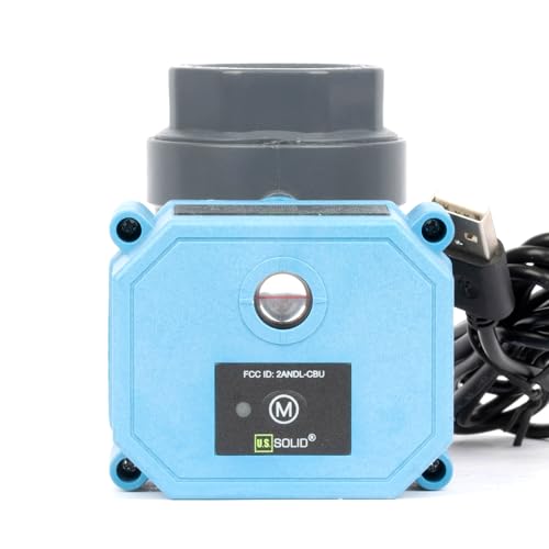 U.S. Solid WiFi Smart Motorized Ball Valve 1 inch NPT for Water Control & Irrigation, 2 Way PVC Electric Valve, USB Powered, LED Status Indicator, Flow Direction Window, Remote On/Off Control - size: 1 Inch