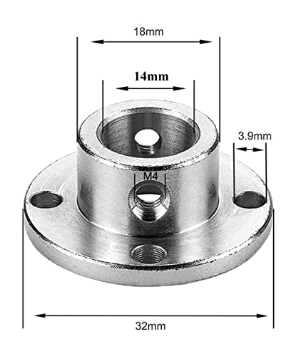 4Pcs 14mm Flange Coupling Connector, Rigid Guide Model Coupler Accessory, Shaft Axis Fittings for DIY RC Model Motors - size: 14mm
