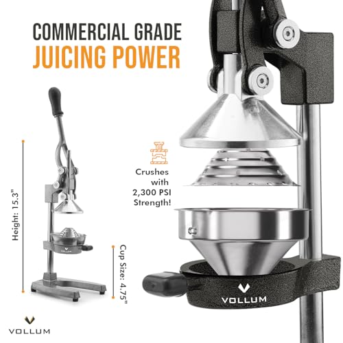 Vollum Manual Citrus Juicer Squeezer – Stainless Steel, Cast Iron - color: Gray