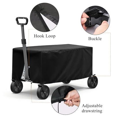 TheElves Wagon Rain Cover for Collapsible Wagon, Steel Cart, Poly Dump Cart - size: 33x21x19 inch
