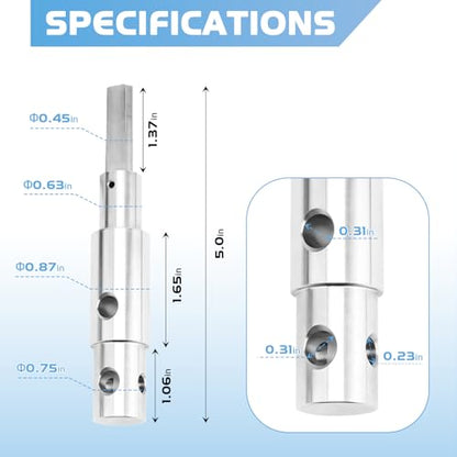 Two Stage Auger Adapter fit for 1/2" Hand Drills and 3/4 & 7/8 ID Augers
