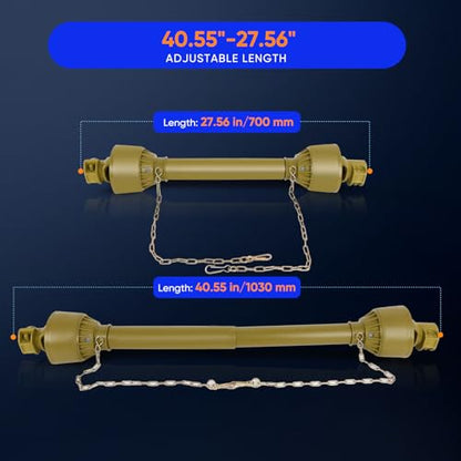 ECCPP Drive Shaft, Series 1 Tractor PTO Shaft, 16-25Pk, Yellow