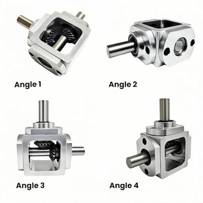 90 Degree Right Angle Gearbox 1:1 Bevel Gear Drive - size: 10mm Single Output Shafts