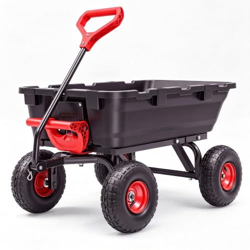 Garden Dump Cart Wheelbarrow 900 Lbs, Heavy Duty Yard Wagon
