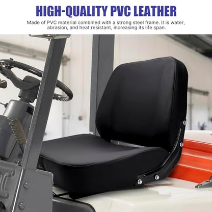 Universal Tractor Seat, Forklift Seat with Adjustable Back & Slide for Mower, Excavator, Skid Loader