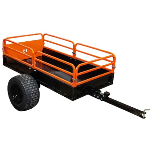 Impact IMPLEMENTS® 1500lb HD Agricultural Trailer with Solid Floor & Sides. Rugged Tires and Solid Sides with Tailgate for Increased Capacity. Original USA Design. - size: 1500lb HD Steel Bed