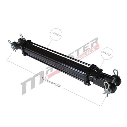 Double Acting Hydraulic Cylinder - AG Tie-Rod Hydraulic Cylinder 2500 PSI Agriculture Standard 2.5" bore 36" Stroke (2.5x36) - size: 36" Stroke, style: 2.5" Bore