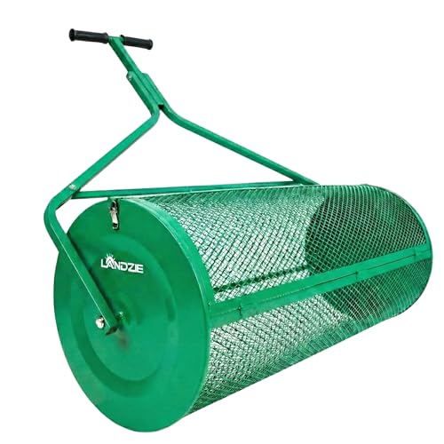 LANDZIE - Compost Spreader 44 Inch, Peat Moss & Top Soil Roller - size: 44 Inches