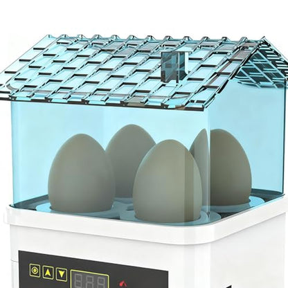 Incubators for Hatching Eggs 4-Grid Transparent LED Display Manual Turning