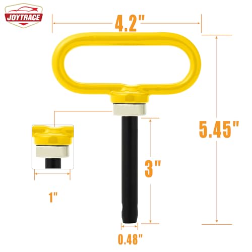 Magnetic Hitch Pin - Heavy Duty Ultra Strong Neodymium Magnet Trailer Gate Pin for Easy One-Handed Hook On & Off, for Lawn Mower Trailer Hitch Pin and Tow Behind Attachments ( Yellow） - color: Yellow