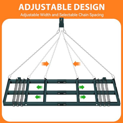 8FT Driveway Drag Harrow, Heavy-Duty Tow Behind Drag Harrow