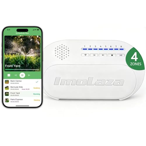 Indoor Smart Sprinkler Controller-ImoLaza Mini 4-Zone WiFi Auto Irrigation - color: White-4Z