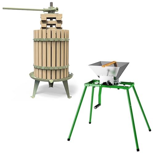 Fruit Wine Press and Crusher,100% Nature Apple&Grape&Berries Crusher Manual Juice Maker for Kitchen
