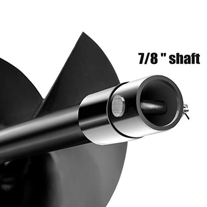 Earth Auger Drill Bit,7/8" Shaft & 31” Length Augers for Gasoline Earth and Ice Auger Power Heads (2 Inch, Black Post Hole Digger) - size: 2 Inch