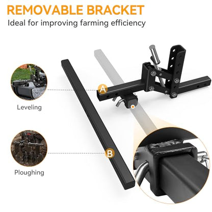 YINTATECH 50" ATV UTV Implement Lift, 1-Point Lift System Fits 2" Receiver