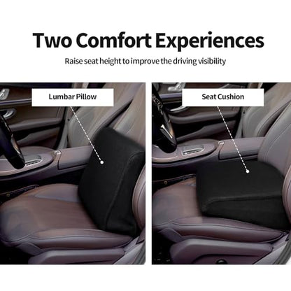 HOMBYS High Density Foam Car Seat Cushions for Short People,Car Booster Seat for Short Drivers,Ultra Thick Adult Booster Seat for Car Driving,Wedge Seat Cushion 6" Thickness,Black Mesh Cover - size: 17"x14"x3.5"