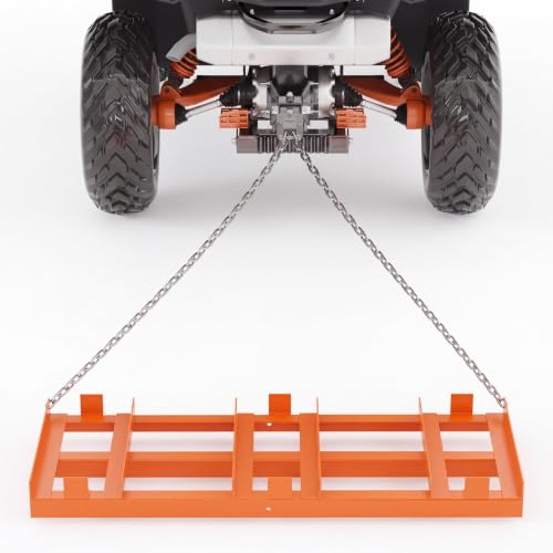 6FT Drag Harrow Driveway Grader with Chain - size: 48×20 inch