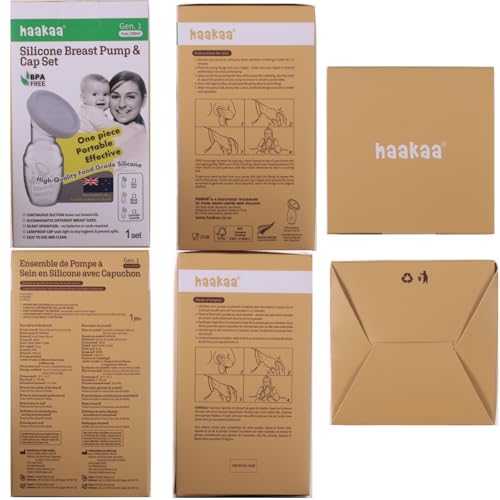 haakaa Manual Silicone Breast Pump with Cap (Lavender) 4oz/100ml - color: Lavender