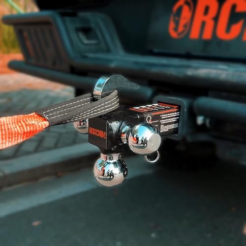 ORCISH 360° Swivel Tri-Ball Trailer Hitch Mount Hook & Lock for 2" Receiver - color: 2"-Rotatable-Chrome