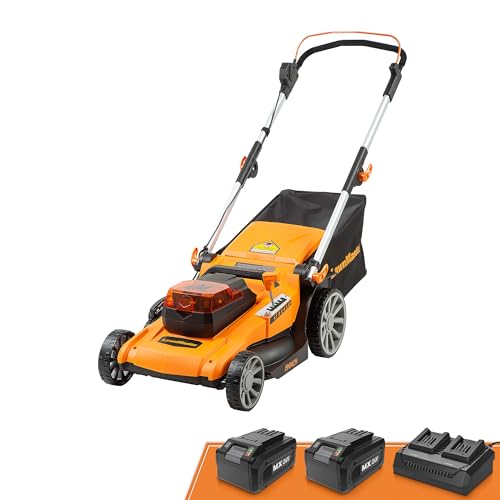 LawnMaster 48V MAX 19'' Brushless Cordless Electric Lawn Mower, CLMF4819A - color: 19-Inch-Orange