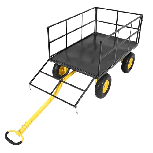500 LBS Steel Garden Cart with Removable Sides & Liner - color: Black