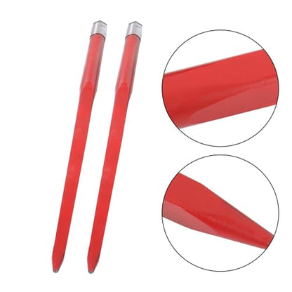 Suitable for Hay Bale Spear 49" 4500 lbs Capacity 2Pcs Spike Fork for Tractors Loaders Red
