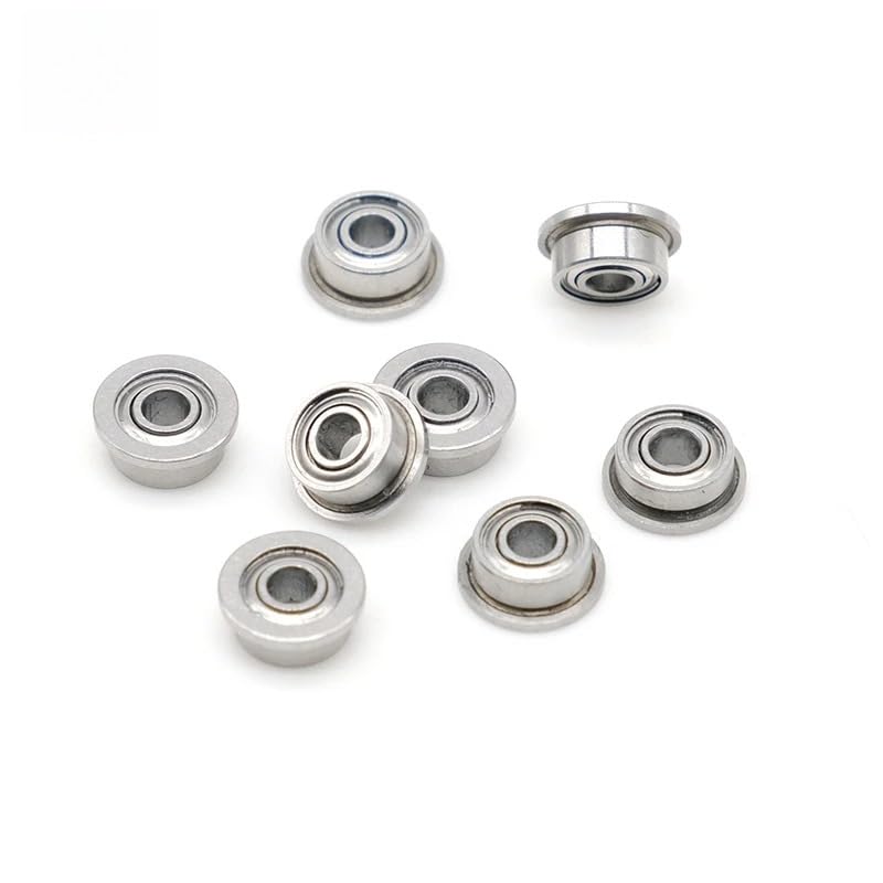 10Pcs FR144ZZ Flange Ball 1/8" x1/4" x7/64 Double Metal Double Shielded Bearings 3.175x6.35x2.779mm Inch Size Ball Bearings - size: FR144ZZ 3.175x6.35x2.779