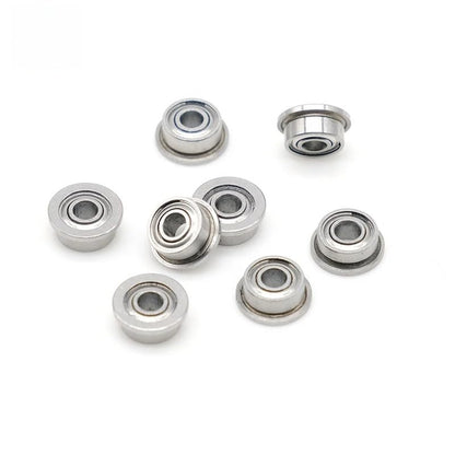 10Pcs FR144ZZ Flange Ball 1/8" x1/4" x7/64 Double Metal Double Shielded Bearings 3.175x6.35x2.779mm Inch Size Ball Bearings - size: FR144ZZ 3.175x6.35x2.779