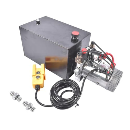 15 Quart Double Acting Hydraulic Power Unit, 12V DC, 3200 PSI - color: Double Acting, size: 15 Quart