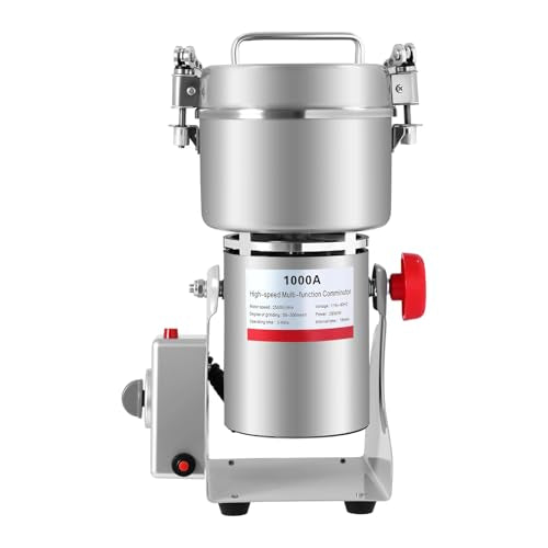 Electric Grain Grinder Swing Type, High Speed Stainless Steel Flour Mill for Home, 1-5 Minute Timer, Dry Cereals Corn Wheat Coffee Bean Spice Herb Grinding Machine (1000g Capacity)
