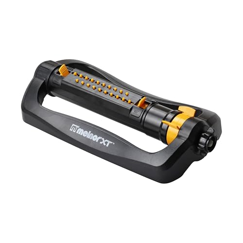 Melnor 65202AMZ CrossStream Turbo Oscillating Sprinkler, 4,000 Sq. Ft. Coverage, TwinTouch Width & Range Control, InfinityDrive™ Turbo Motor, Black, Orange - size: 2-Way Adjustable, style: CrossStream
