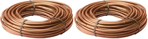 Rain Bird Emitter Tubing, 1/4" | Pressure Compensating | 6" Spacing | 50 ft Roll | Brown - size: 50' Roll (Pack of 2), style: Emitter Tubing - 6" Spacing