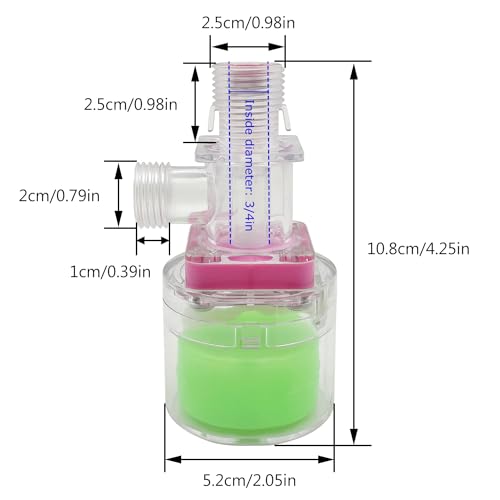 Transparency Water Float Valve, Water Level Control Water Tank Traditional Float Valve Upgrade (3/4“ UP) - size: 3/4“ UP