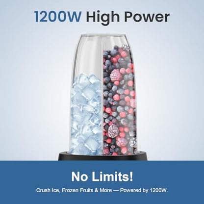 Colarlemo 1200W Smoothie Blender, Personal Kitchen Blender, Ice Crushing - color: Matte Black