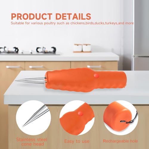 Chicken Plucker Machine，Chicken Feather Plucker | Feather Remover for Chicken/Duck/Goose（Orange）