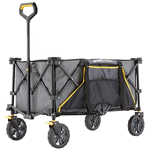 Gorilla Carts Collapsible Folding Outdoor Utility Wagon, 7 Cu Ft, Gray - color: Gray