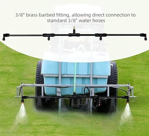 3 Nozzles Sprayer Boom Wand with Brass Fitting, Detachable Wide-Coverage Spray Attachment for Tractor or ATV Spray System