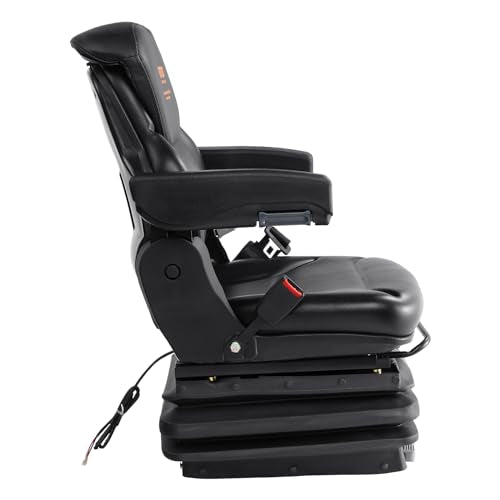 VEVOR Universal Forklift Seat, Tractor Seat with Armrest & Adjustable Back - style: High Suspension